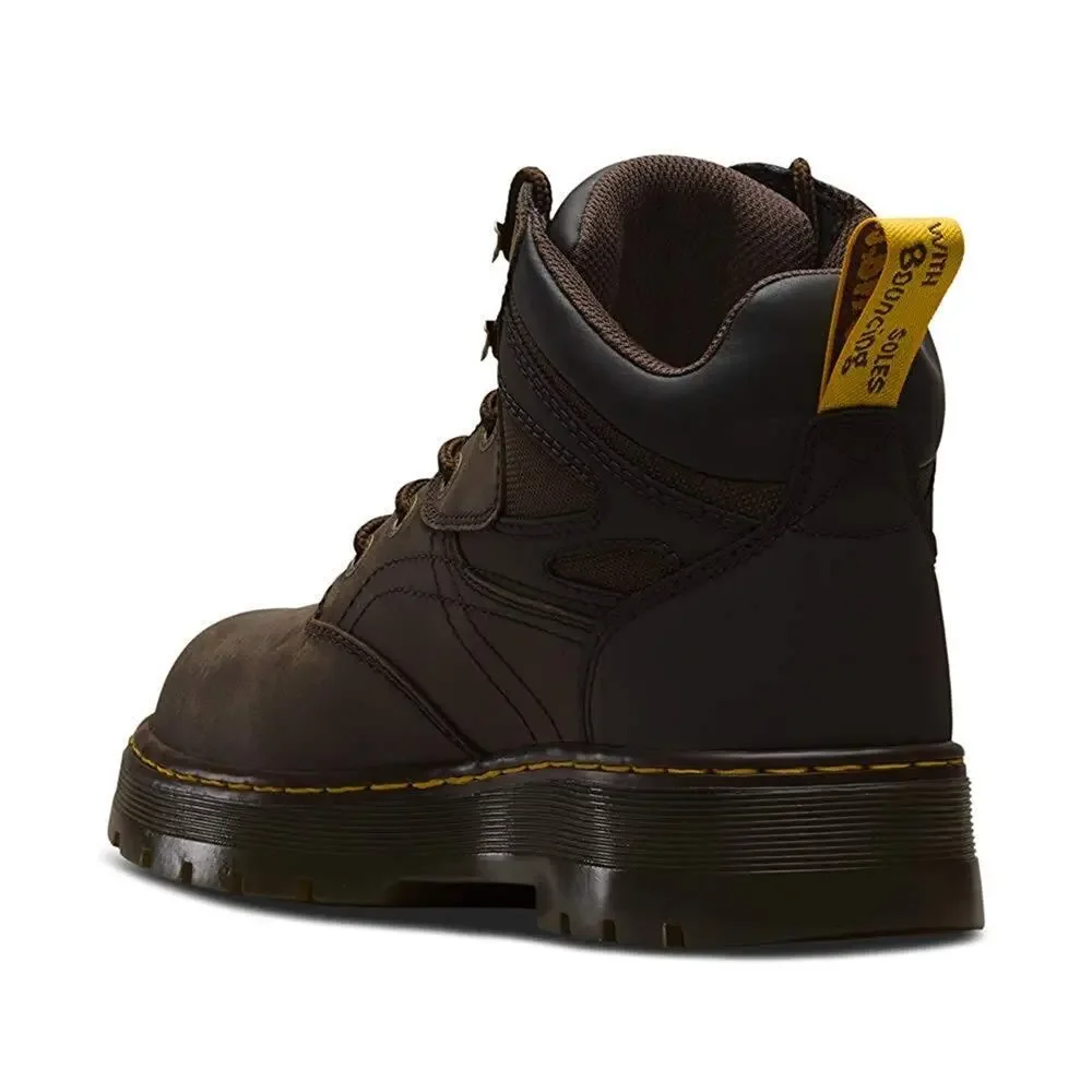 DR. MARTENS, UNISEX PLENUM WATERPROOF LIGHT INDUSTRY BOOTS, DARK BROWN.